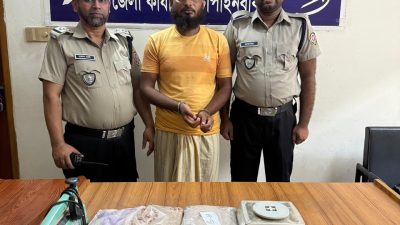 সীমান্ত এলাকায় ৩ কোটি ৩০ লাখ টাকা মূল্যের হেরোইনসহ আটক ১