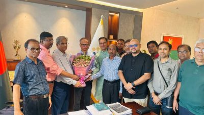 আনন্দ ঘন পরিবেশে বিজিএমইএ"র নবনির্বাচিত সভাপতিকে চুয়াডাঙ্গা জেলা সমিতি ঢাকার পক্ষ থেকে ফুলের শুভেচ্ছা প্রদান
