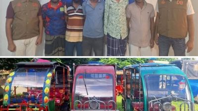 ময়মনসিংহে ডিবির অভিযানে অটোরিকশা চোরচক্রের ৫ সদস্য গ্রেপ্তার