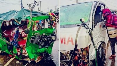 অ্যাম্বুলেন্স-সিএনজির মুখোমুখি সংঘর্ষে নিহত ২, আহত ৪
