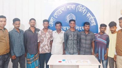 ডিবি পুলিশের অভিযানে হেরোইন, ইয়াবা ও গাঁজার গাছসহ গ্রেপ্তার ৮