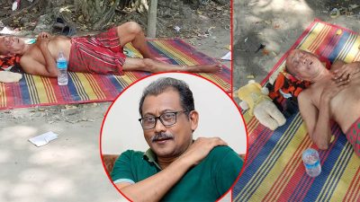 মাজারে গাবগাছের নিচে শুয়ে আছেন অভিনেতা সমু চৌধুরী শুটিং না বাস্তব